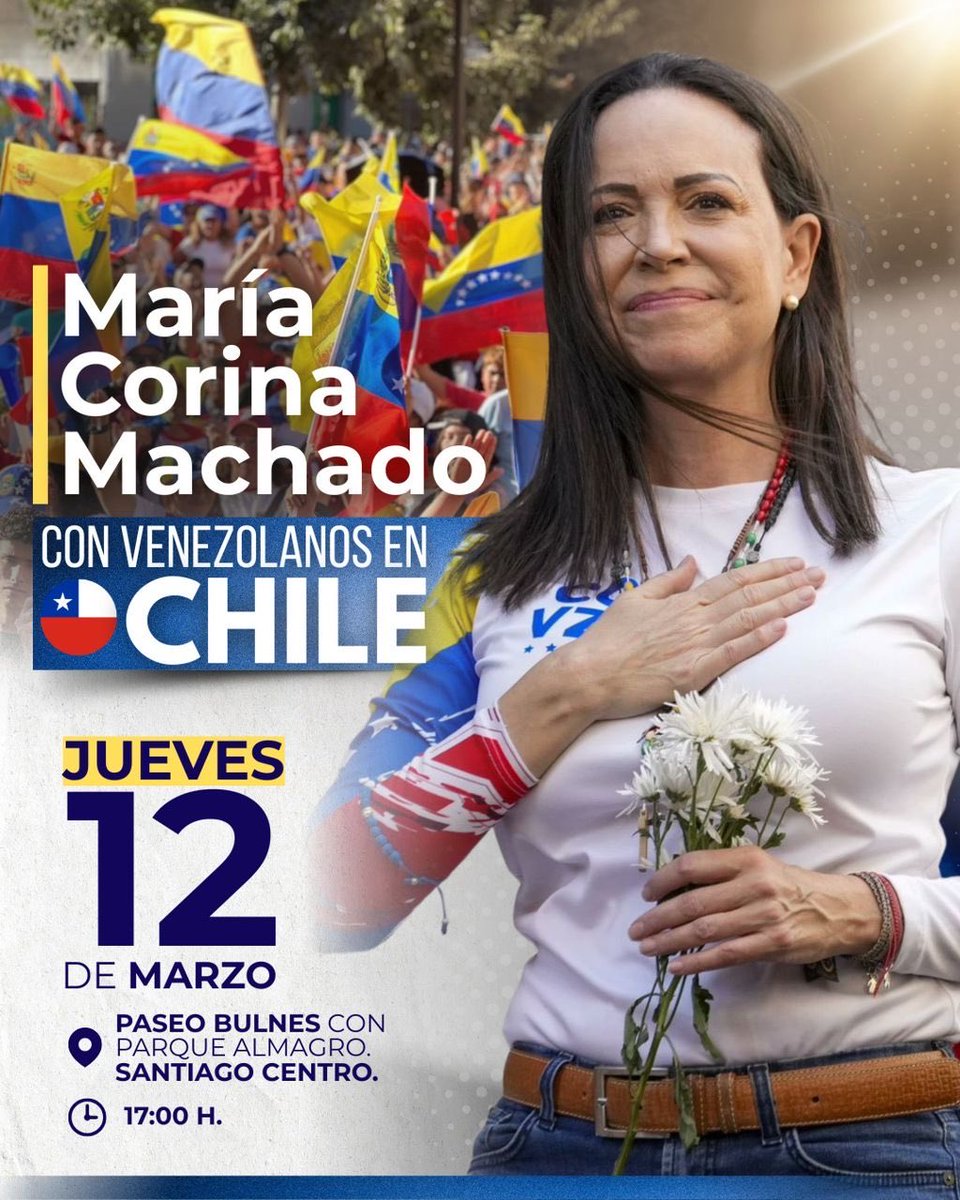 Jesusmanuelito1's tweet photo. Vamos todo a apoyar a nuestra líder y Premio Nobel de La Paz @MariaCorinaYA https://t.co/p66QLHMYU6