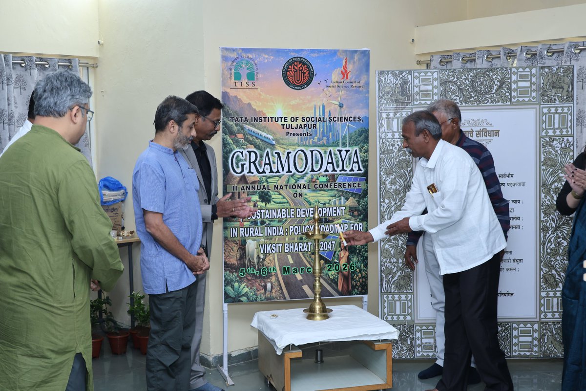 TISSpeak's tweet photo. From villages to national development, Gramodaya II highlighted how sustainable rural pathways can shape India’s future by 2047. 

Read more for key discussions and outcomes.
 https://t.co/10K0p1viWh https://t.co/TdMj22dqy6