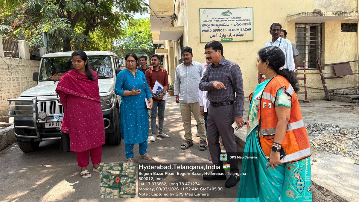 DEE_SWM_C30's tweet photo. Zonal Commissioner, Golconda Zone, GHMC inspected the UPHC and ward offices in Goshamahal along with the DC, Dy. EE (SWM) and other officials as part of the 99 Days Activities under the Praja Palana Programme. @GHMCOnline  @CommissionrGHMC @DcGoshamahal https://t.co/L8DNIPvmPx