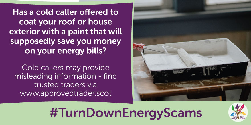 TSScot's tweet image. Be #ScamAware of cold callers who offer to apply a special thermal coating to your roof and say it will reduce energy bills

They may say their work will be partially funded by a government grant

Recent examples➡️ mailchi.mp/88f4353989e0/t…