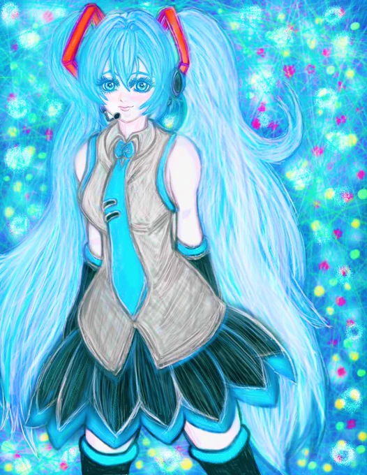 過去絵 #便乗させて頂きます! 今描いたらどんな感じになるだろうか? #ミクの日