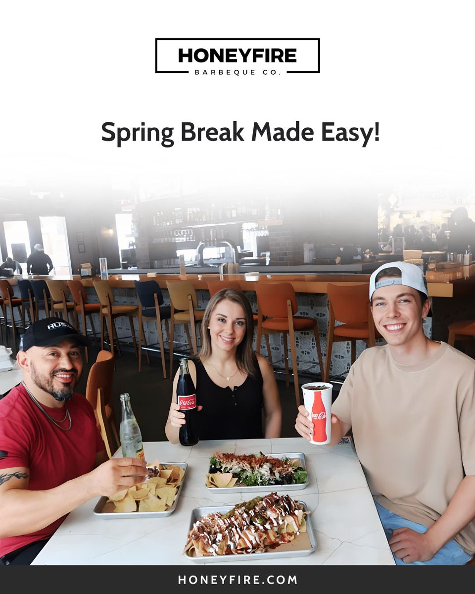 Spring Break = no cooking.
We’ll handle dinner. 🔥

#HoneyFireBBQ #SpringBreak #FamilyNight #NashvilleEats #BBQLovers
