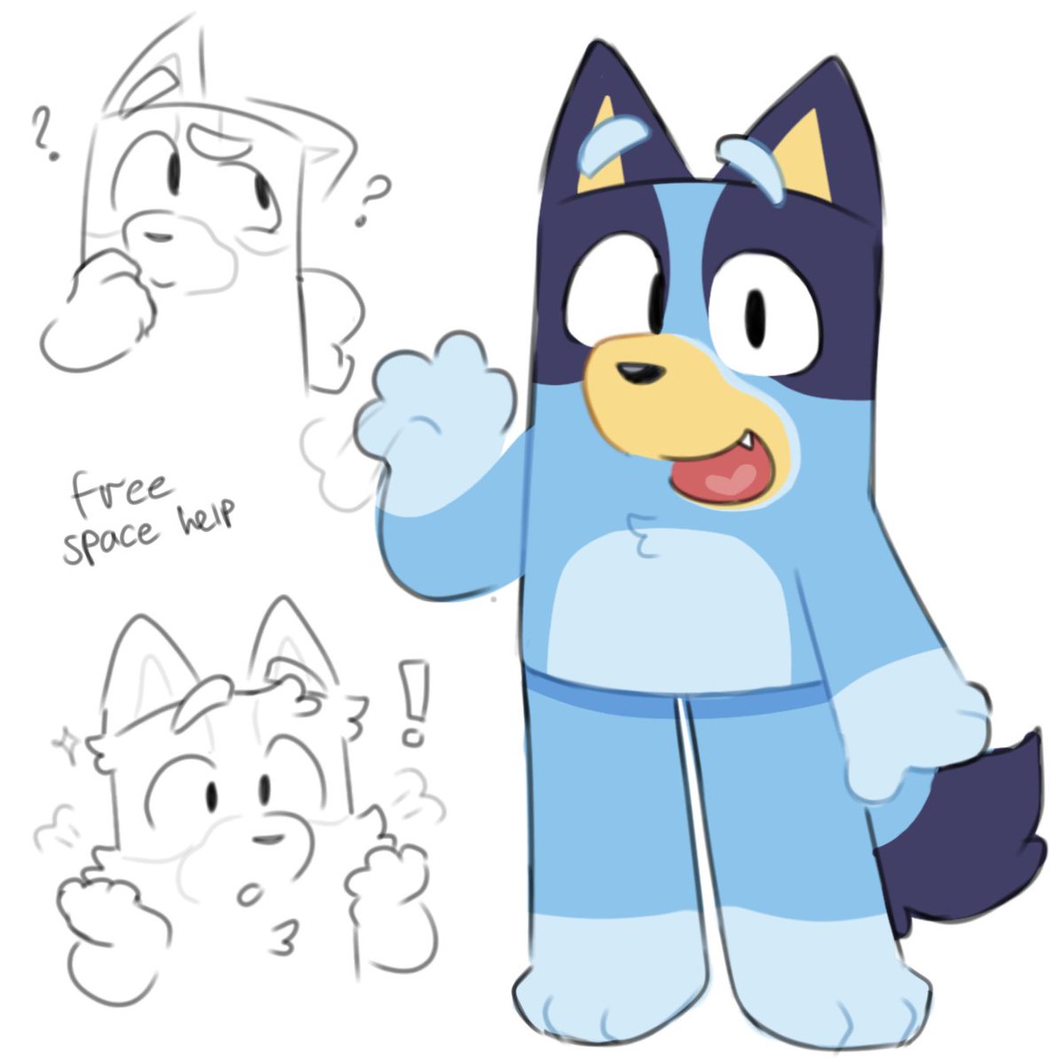 i was suddenly in the mood to draw #bluey again (its been 2yrs)