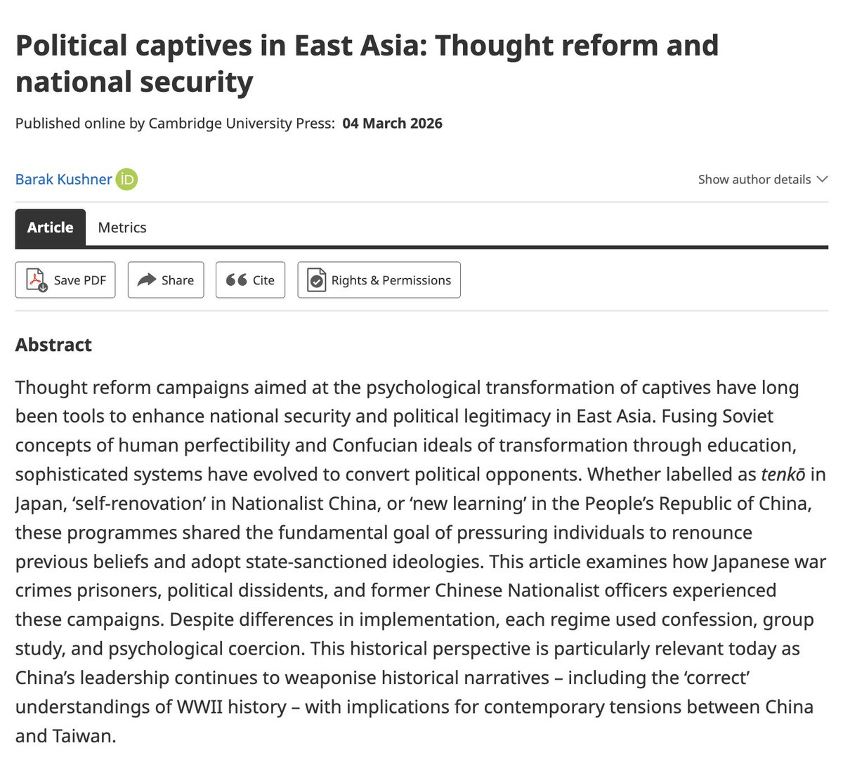 European Journal of International Security tweet media