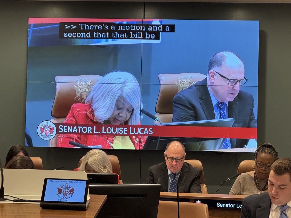 BradKutner's tweet image. NOW: the senate blood bath continues as @SenLouiseLucas nixes a number of @vahouse bills in a morning Sen finance meeting. #valeg 

@KrizekForVA’s gambling commission bill was unceremoniously continued after… a year of work? senate version is still alive tho.