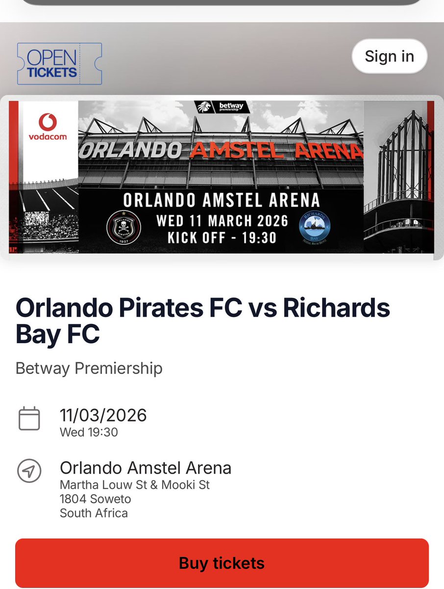 SollyMusetha's tweet photo. @orlandopirates @OfficialSMSA . Where is the Family Zone ticket option?  We can’t take kids to the Super Suite. https://t.co/IvuA4et4FD