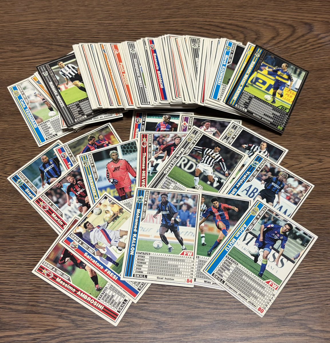 icgham23's tweet photo. こんなの投げ売りされてたから買ってみたらWCCFは100円で全部01-02はアツいw
イレブンスターズってカードゲームはよく分からないけど思い出ある方いますか？🤣 https://t.co/ufSSCauyx2