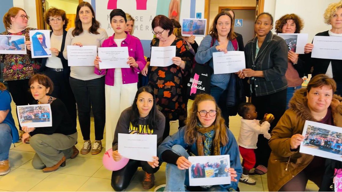 wjmglobal's tweet image. During an event organized by the Social Action Center of Mulhouse #CCAS on March 6, 2026, ahead of International #Women’s Day, members of the #WomenJusticeMovement attended to strengthen global solidarity with Afghanistan women.

Holding photos of Afghanistan girls and messages