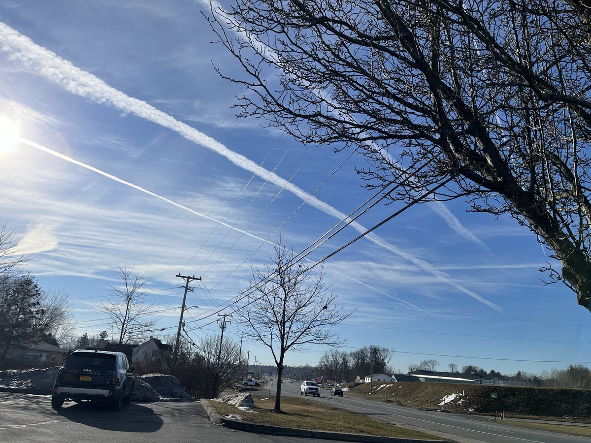 JordanaRose74's tweet photo. I’d say good morning but it’s not…they are active spraying us in Clifton Park, NY 9:23am 3/9/26 #stopsprayingus #Chemtrails @naomirwolf @RenzTom @HorwitzLawFirm https://t.co/oL8TQ41rQx