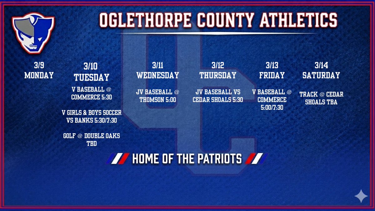 OC_Patriots's tweet photo. This week in Patriot Athletics! https://t.co/MXTzLBofpi