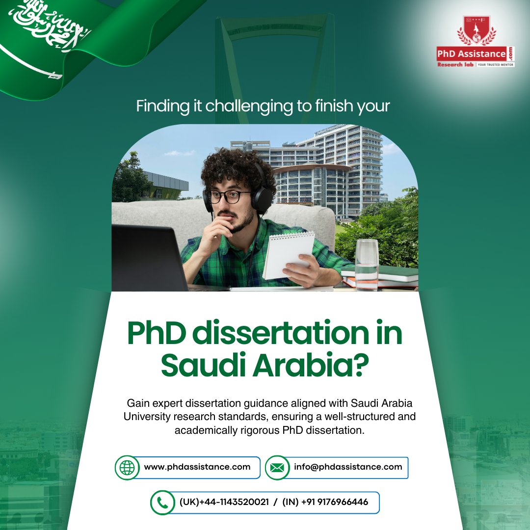 phdassistance's tweet photo. Working on your PhD dissertation in Saudi Arabia?
PhD Assistance supports scholars across Riyadh, Jeddah, Dammam, Mecca, Medina, Khobar, Dhahran, with university-standard dissertation development.
Connect with our expert:
https://t.co/K9lHCV369n
#PhDStudents #PhDDissertation https://t.co/5YrJQqewgE
