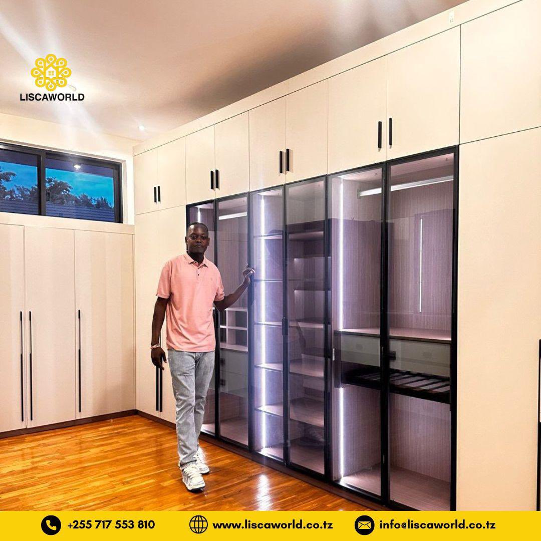LiscaWorld's tweet photo. Bring style and functionality into your bedroom with a custom wardrobe designed just for you. With built-in LED lighting, finding your clothes becomes easier while adding a modern, elegant touch to your space.

#custommade #tanzania #wardrobe #liscaworld https://t.co/qLU4xXQZVd