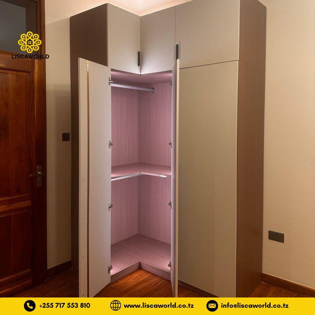 LiscaWorld's tweet photo. Bring style and functionality into your bedroom with a custom wardrobe designed just for you. With built-in LED lighting, finding your clothes becomes easier while adding a modern, elegant touch to your space.

#custommade #tanzania #wardrobe #liscaworld https://t.co/qLU4xXQZVd