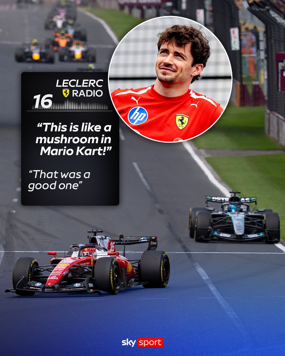 skysportformel1's tweet image. Charles Leclerc hatte in Melbourne sichtlich Spaß mit dem Überholknopf! „Das ist wie ein Pilz in Mario Kart“, funkte Leclerc und amüsierte damit auch seinen Renningenieur: „Der war gut.“ 😂🍄 

#SkyF1 #AustralianGP #F1
