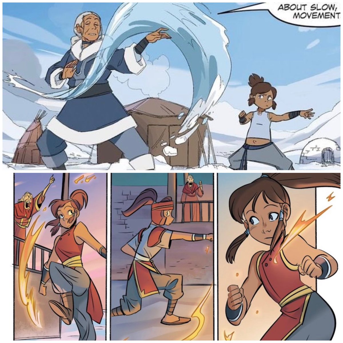 gagesato's tweet photo. Isn’t the Avatar universe literally magical? Ever heard of a child prodigy? Korra could bend three elements as a kid she didn’t master them yet. She trained waterbending with Master Katara and firebending with Master Yim. 34k likes on pure nonsense and misinformation. https://t.co/3LbLxFuF8Q