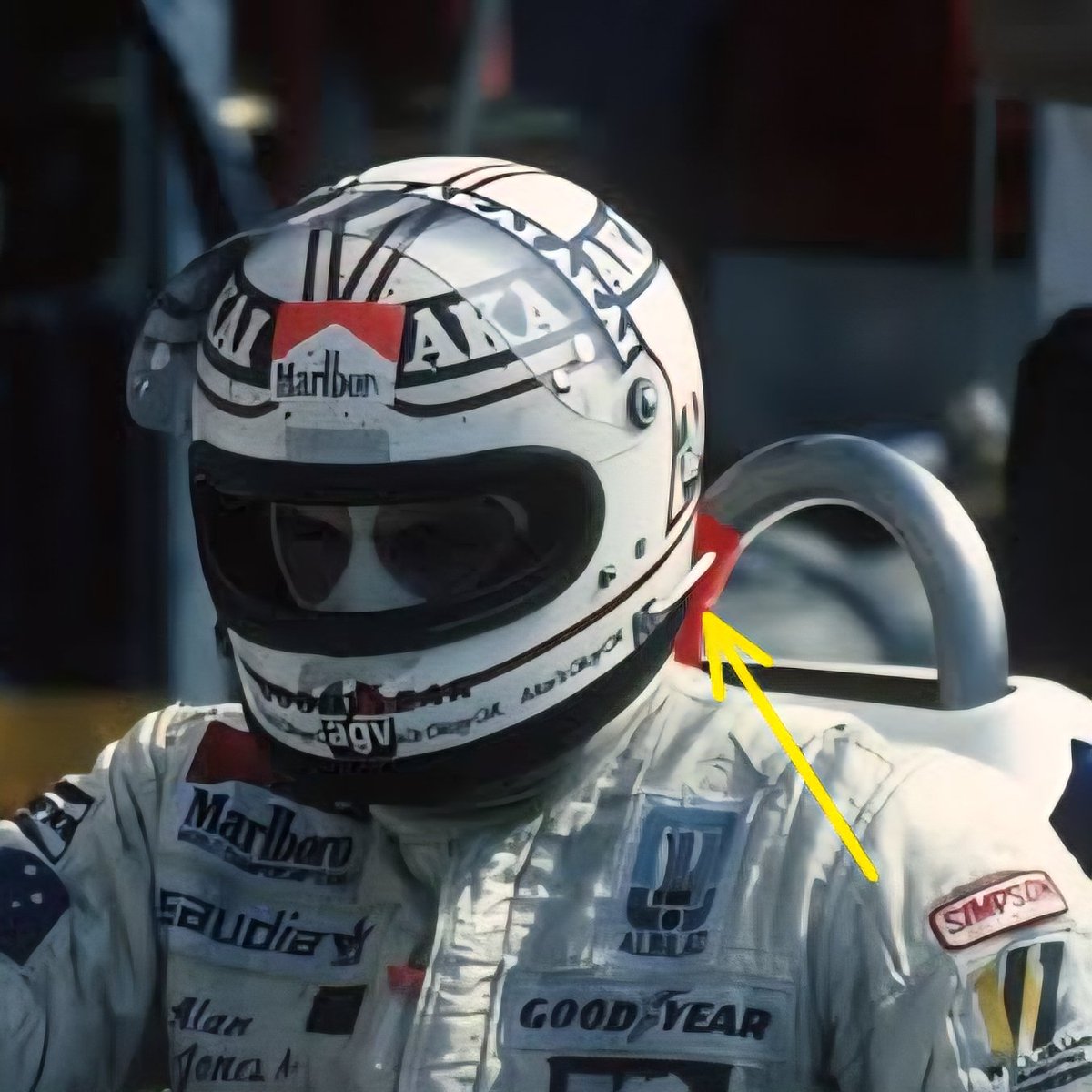 ScarbsTech's tweet photo. Something new (old) from @ScarbsTech workbench.
Younger followers may not have seen this before. In the 70/80s when fires & being trapped in the car were more common, rules demanded that drivers had an air supply into their helmet to allow them to breathe.
#F1 #F1tech #F1retro https://t.co/IqRVsuJ4tk