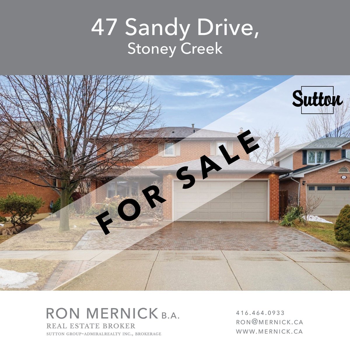 RMernick's tweet photo. FOR SALE!
📍47 Sandy Drive, Stoney Creek

🛏️ 4+2 Bedrooms ⠀
🛁 4 Bathrooms⠀
🚗 5 Parking spaces
🏠 Detached ⠀

Please feel free to contact me for more information or to schedule a private tour of this home. https://t.co/kOWjooyvYT
