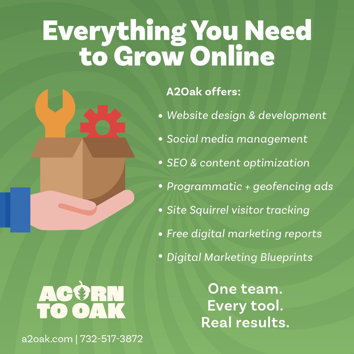 A2oMediaGroup's tweet photo. Elevate your brand with A2OAK's digital marketing suite! From websites to SEO and social media, we drive results. 🚀 #DigitalMarketing #A2OAK #WebDesign #SEO #SocialMediaMarketing #BusinessGrowth https://t.co/ah3GTaTngJ