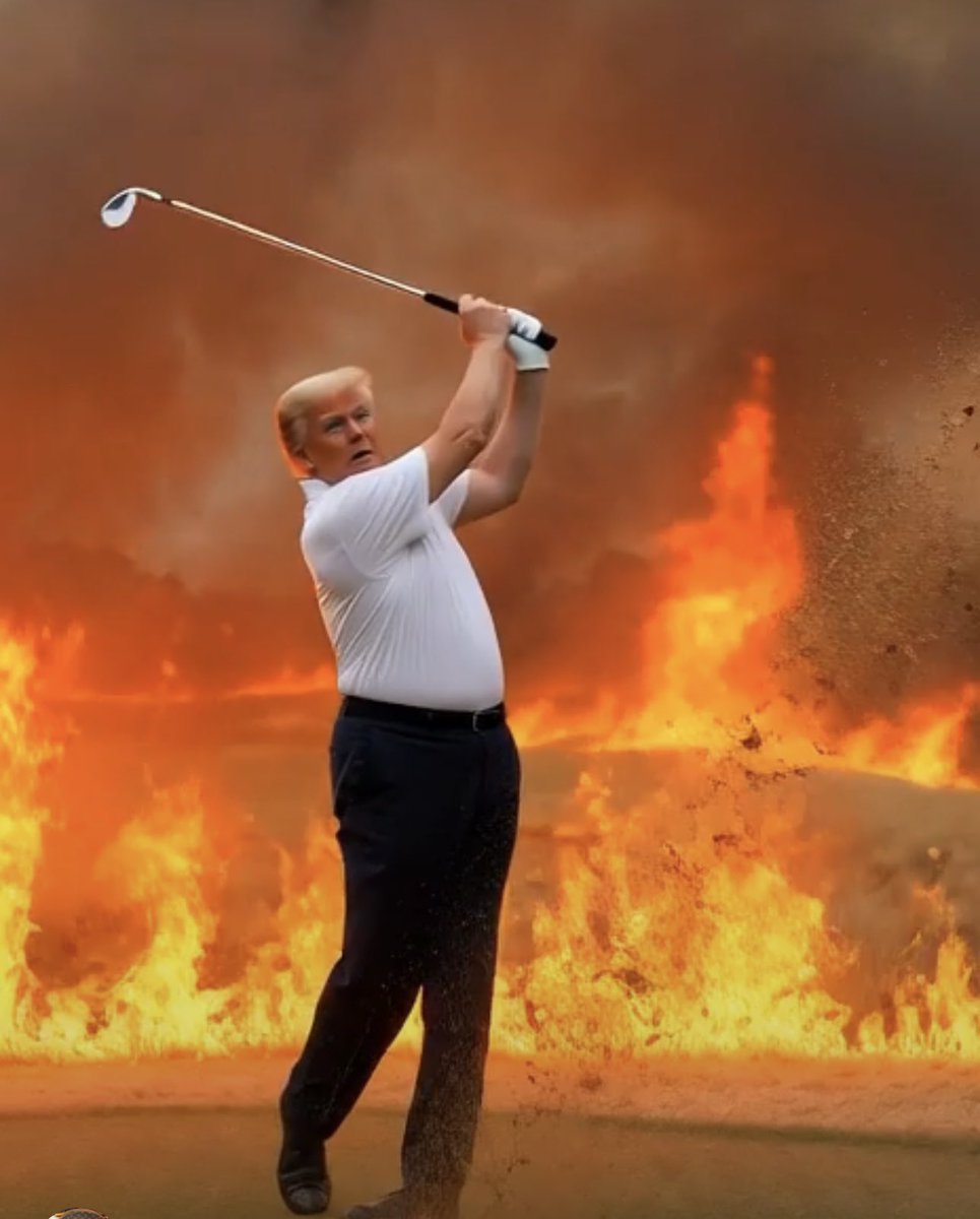 AZ_Brittney's tweet photo. TACO played golf at Mar-a-Lago over the weekend! 

Impeach and Remove him NOW! 

Yes or No? ✋ https://t.co/BBHJIkRYH3