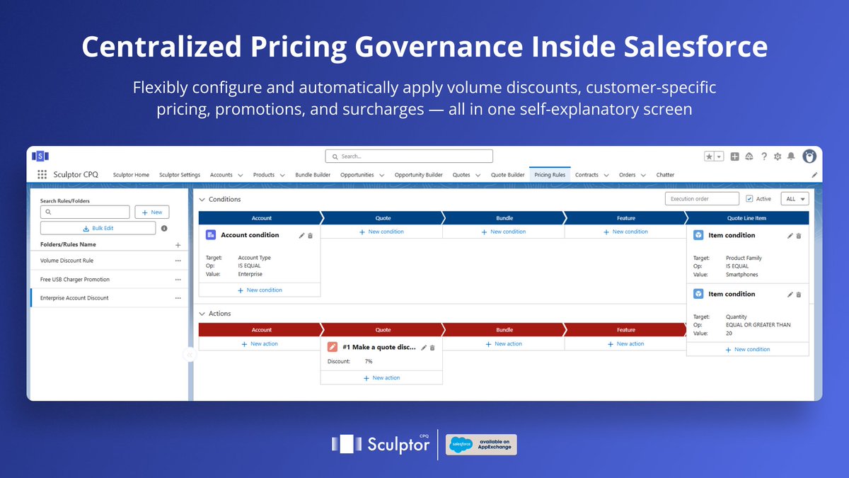Sculptor_CPQ's tweet image. 🚀 New in Sculptor CPQ: Inline Editor

Manage Opportunities and build Quotes directly within the standard Salesforce Lightning workspace your team already works in every day.

#Salesforce #Quotes #Opportunities #CPQ #SalesforceQuotes