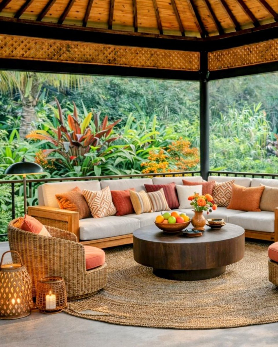 ZanePedder's tweet image. Comfortable seating framed by solid beams and open views. Structure and softness working together effortlessly.

📞 Contact us at +91 98200 69709

#TropicalParadiseHomes #DeckDesign #TropicalLiving