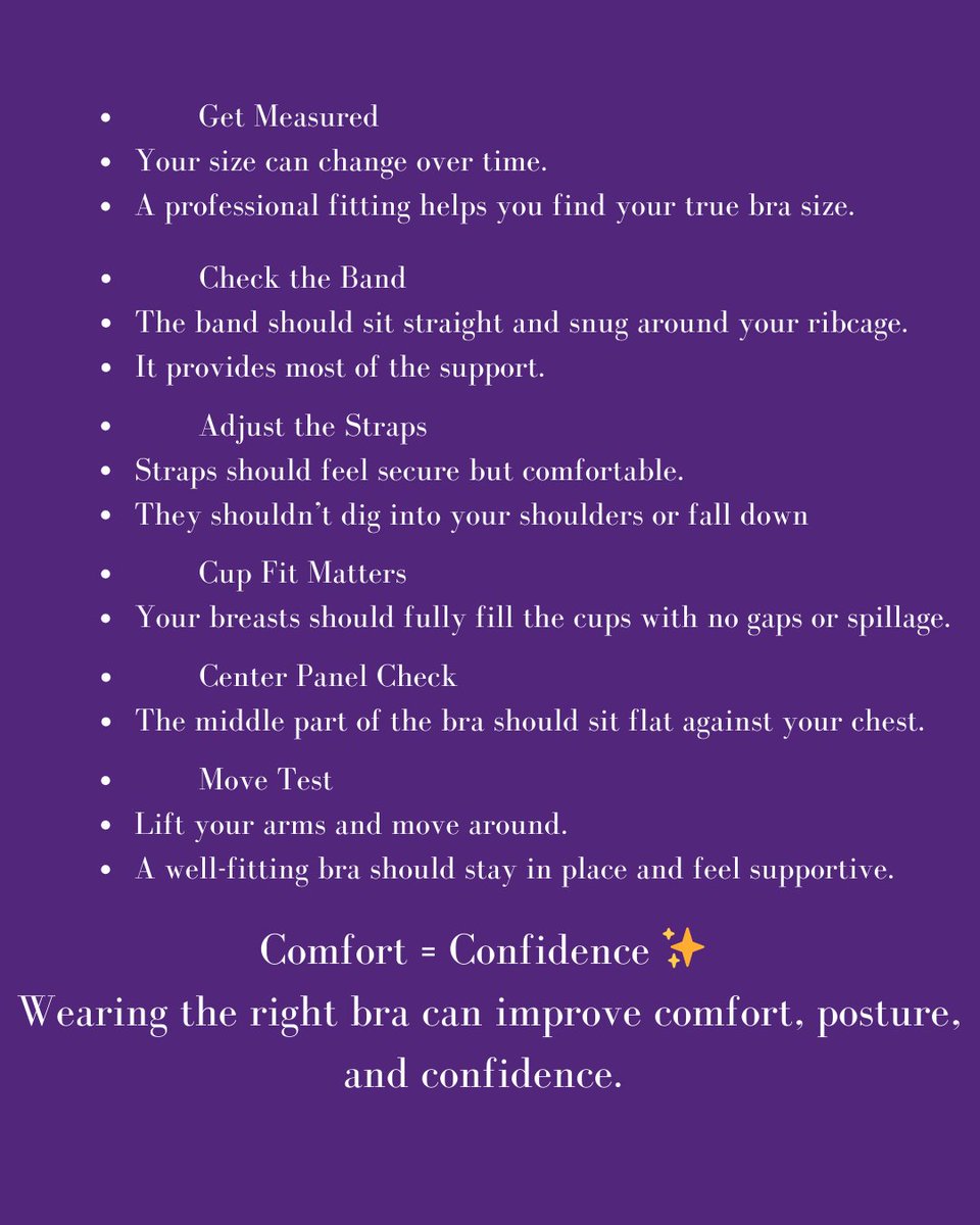 noogleberry's tweet photo. Wearing the right bra makes all the difference ✨

A proper fit means better comfort, support, and confidence throughout the day.

Here are a few simple tips to help you find the perfect fit. 

#BraFit #BraFittingTips #LingerieTips #ConfidenceStartsUnderneath #BraGuide https://t.co/LisKiZ8idp