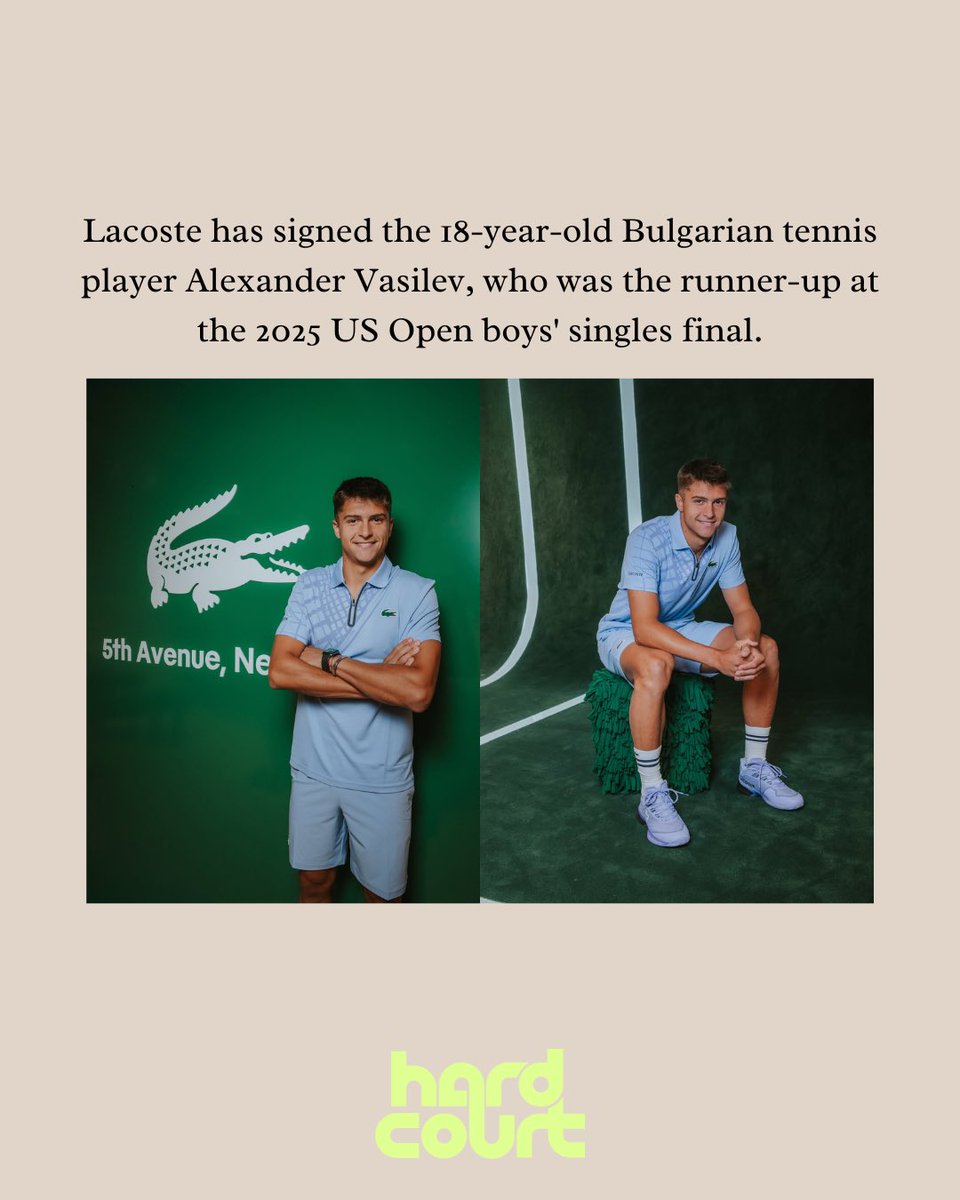 Want to know which juniors to watch but don’t have time to follow that sector of the sport closely? Look at who the big tennis apparel brands are signing early.

Lacoste has signed the 18-year-old Bulgarian tennis player Alexander Vasilev, who was the runner-up at the 2025 US