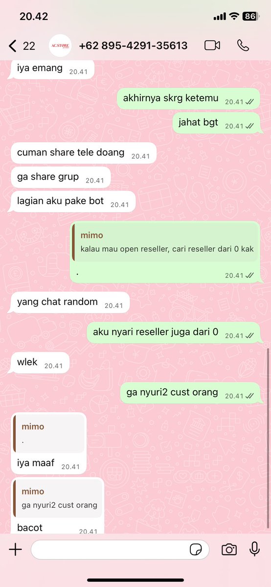 HELP REPOST/RT ⚠️

another day, another ada aja orang yang rese.

no. store 0895429135613 (ac.store), nomor lainnya 083125835580. store di tele nya @/zadavaa 

aku ceritain detailnya di bawah ini, help RT biar fh lain ga ada korban lagi

#zonajajan #zonauang