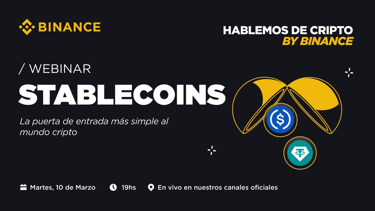 BinanceArg's tweet photo. Stablecoins: la puerta de entrada más simple al mundo cripto | Hablemos de Cripto by Binance

En este episodio de Hablemos de Cripto by Binance, hablamos sobre uno de los conceptos más importantes para empezar en el mundo cripto: las stablecoins.

Vamos a explicar de forma simple:
• Qué son las stablecoins
• Por qué su valor suele mantenerse estable
• En qué se diferencian de otras criptomonedas como Bitcoin
• Cómo pueden ser un primer paso para empezar a usar cripto

Si recién estás empezando en cripto, este episodio es para vos.
Sin tecnicismos y en menos de 30 minutos.

📅 Martes 10 de marzo | 19:00 hs (ARG)
📺 https://t.co/hT3fUbIUBH