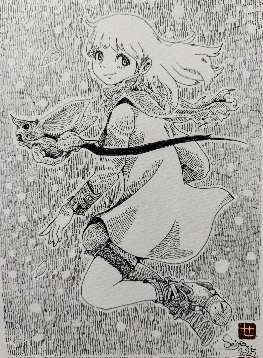 イマムラセイヤ　ペン画 tweet media