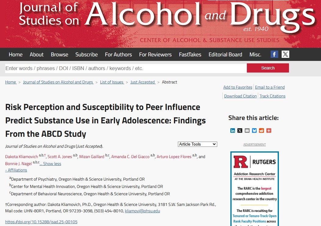 Journal of Studies on Alcohol and Drugs tweet media