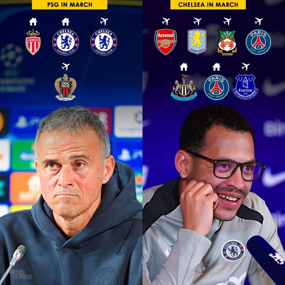 saa_touba1's tweet photo. La saison dernière par hypocrisie, ils ont accepté que le PSG qui joue en Ligue 1 et qui domine tout le monde soit plus fatigué que Chelsea qui joue en Premier League. 

Pourtant les deux équipes ont presque joué le même nombre de match au cours de la saison. 

Je vois certains venir me dire qu’il y a une différence de niveau entre la League des champions et la Conférence League. D’accord ! Le PL et la Ligue 1 alors ? 

En vrai c’est Chelsea qui dérange. 
Heureusement que Dieu fait bien les choses. Cette fois-ci, aucune excuse. Ils auront le temps de bien se reposer pendant que l’on charbonne de l’autre côté. 
#UCL 
#PSGCHE