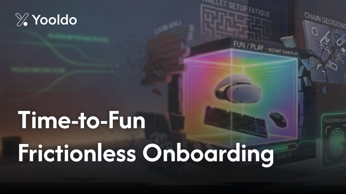 Yooldo_Games's tweet photo. Time-to-Fun & Frictionless Onboarding Retention today is decided in the first few minutes. 

If a player hits a wall with logins, wallets, or purchases before they have fun, they rarely come back.

Yooldo is designing flows where play comes first and infrastructure fades into the background. No chain decisions, no setup fatigue, just instant gameplay that earns the right to keep the user.