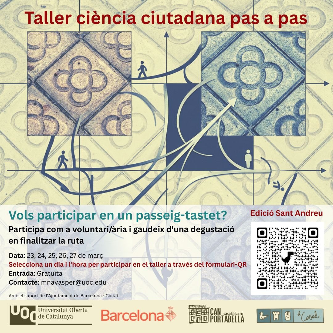 gabriela_navasp's tweet photo. 👉Vius, treballes o et mous per Sant Andreu? 
👉Participa com a voluntari/ària i et convidarem a menjar al restaurante la LaBycicleta
👉Inscripció 23-27 de març 
https://t.co/Br5ucvsSya
👉Ajuda'ns a entendre com ens desplacem per l'espai urbà!
@CbPortabella https://t.co/Fu94FLwkxu
