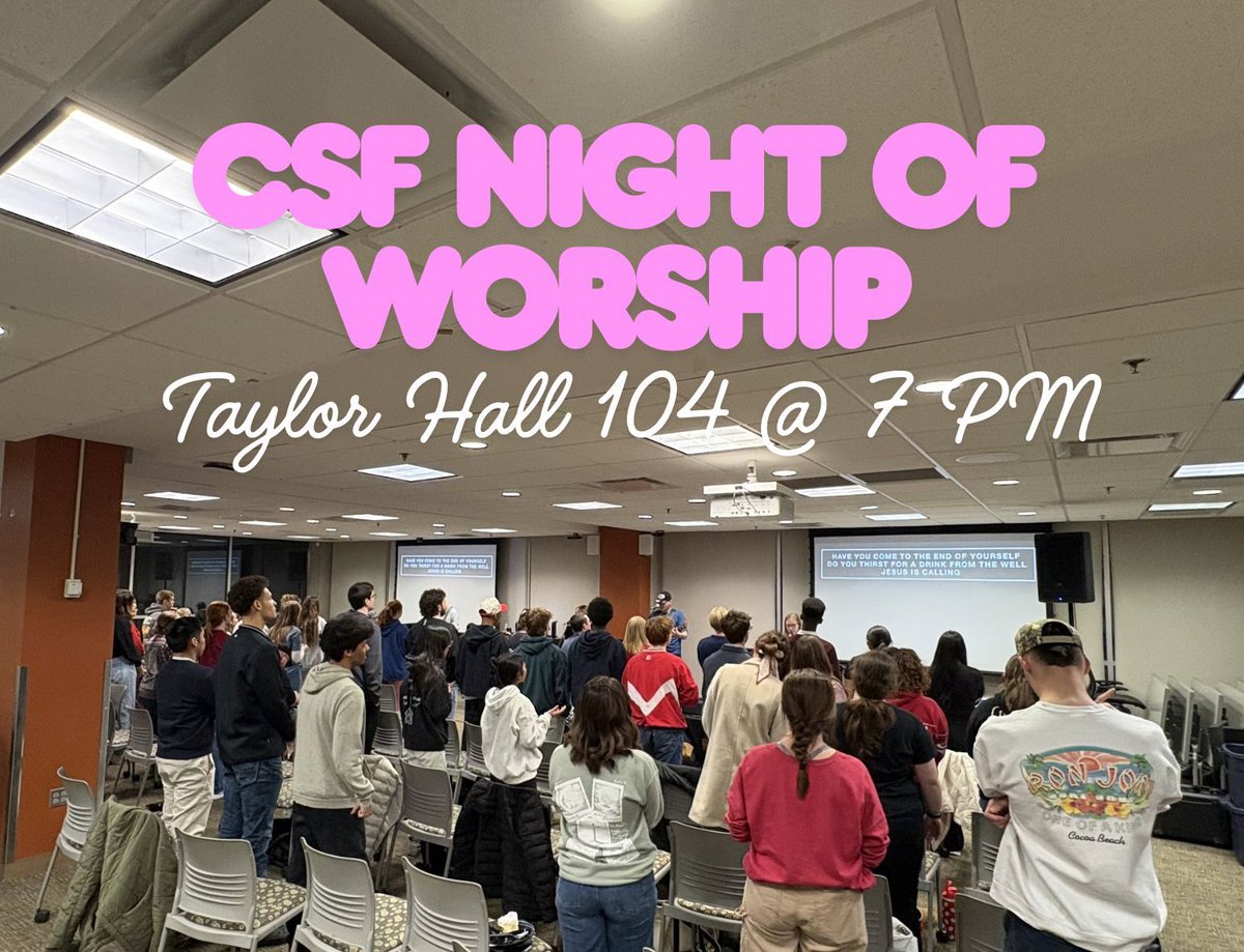 csfindy's tweet photo. CSF Night of Worship is tonight!! Come join us as we gather to worship together and spend time in God’s presence. Bring a friend and come worship with us! We are excited to see you there! https://t.co/c6quMrdhoh
