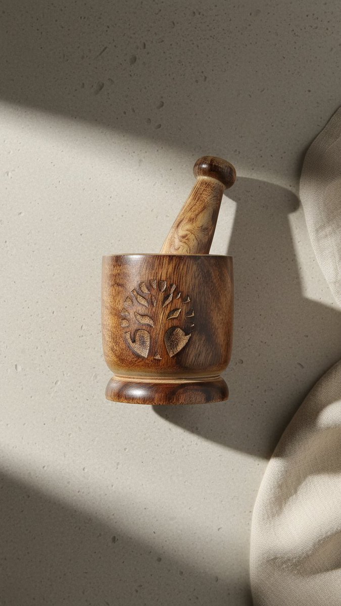 getwoodle's tweet image. Hand-carved walnut mortar, where everyday spices meet timeless craft.
A small ritual from Kashmir the gift of Kashmir - link in bio.

#woodle #giftfromkashmir #kashmircraft #walnutwood #handcraftedhome #slowcraft #indianhandmade #kitchenrituals #woodenware #artisanmade