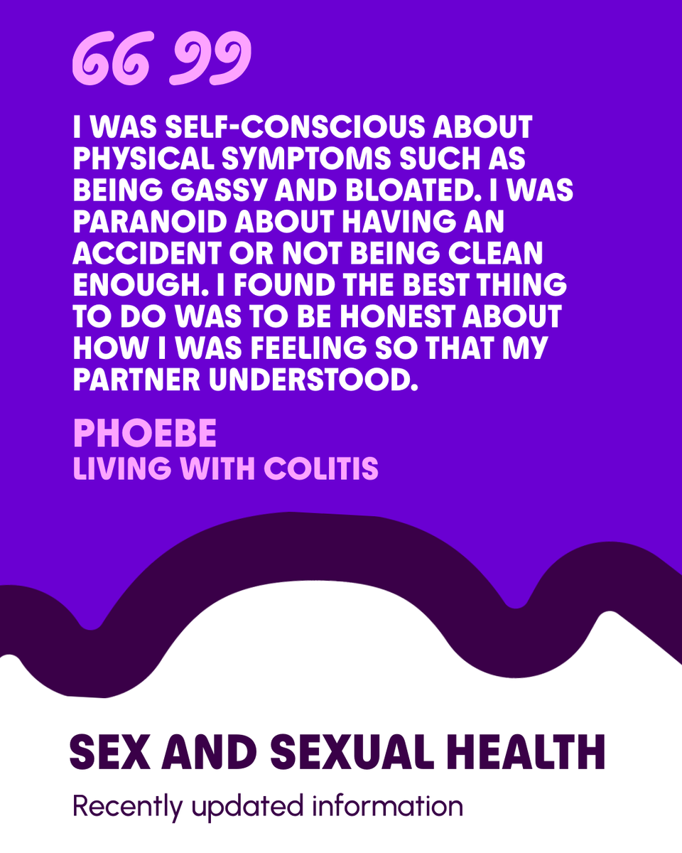 CrohnsColitisUK's tweet image. Are Crohn’s or Colitis symptoms affecting your sex life? 

See our information for practical things you can try to help using the link below: ow.ly/K1Pe50Yp3Fu

#Crohns #Colitis #SexualHealth #InflammatoryBowelDisease