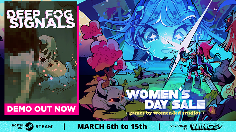 SymmetryBreak's tweet photo. We're really happy to announce a BIG STEP: Deep Fog Signals now has a demo, proudly featured in the Women's Day Sale 2026! Head on over to https://t.co/JYEIHM6xbI, try it out and let us know what you think 🙌

#psychologicalhorror #indiegames #noai #puzzle #turnbased https://t.co/hHGAW32Pcm
