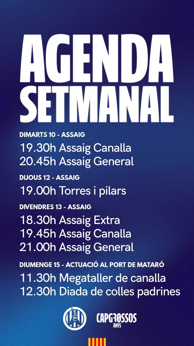 capgrossos's tweet photo. NOVA SETMANA 👀

Setmana plena d’assajos que conclou amb un diumenge espectacular al Port de Mataró!🌊

Recorda apuntar-te a l'APPsistència✅

#castells #capgrossos https://t.co/W5M3FjizxT