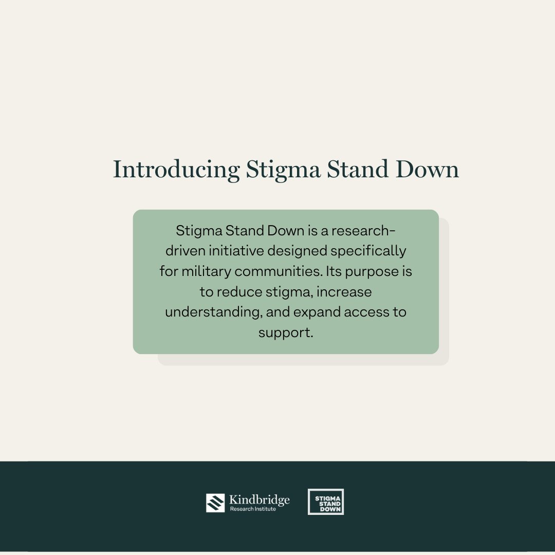 KR_Institute's tweet photo. Stigma can be one of the most powerful barriers to care, especially within military communities. Through tailored workshops, education, and confidential screening tools, @StigmaStandDown helps reduce stigma and expand access to support.

Learn more at https://t.co/pZBMJlAu8D https://t.co/S0COYj8Bsz