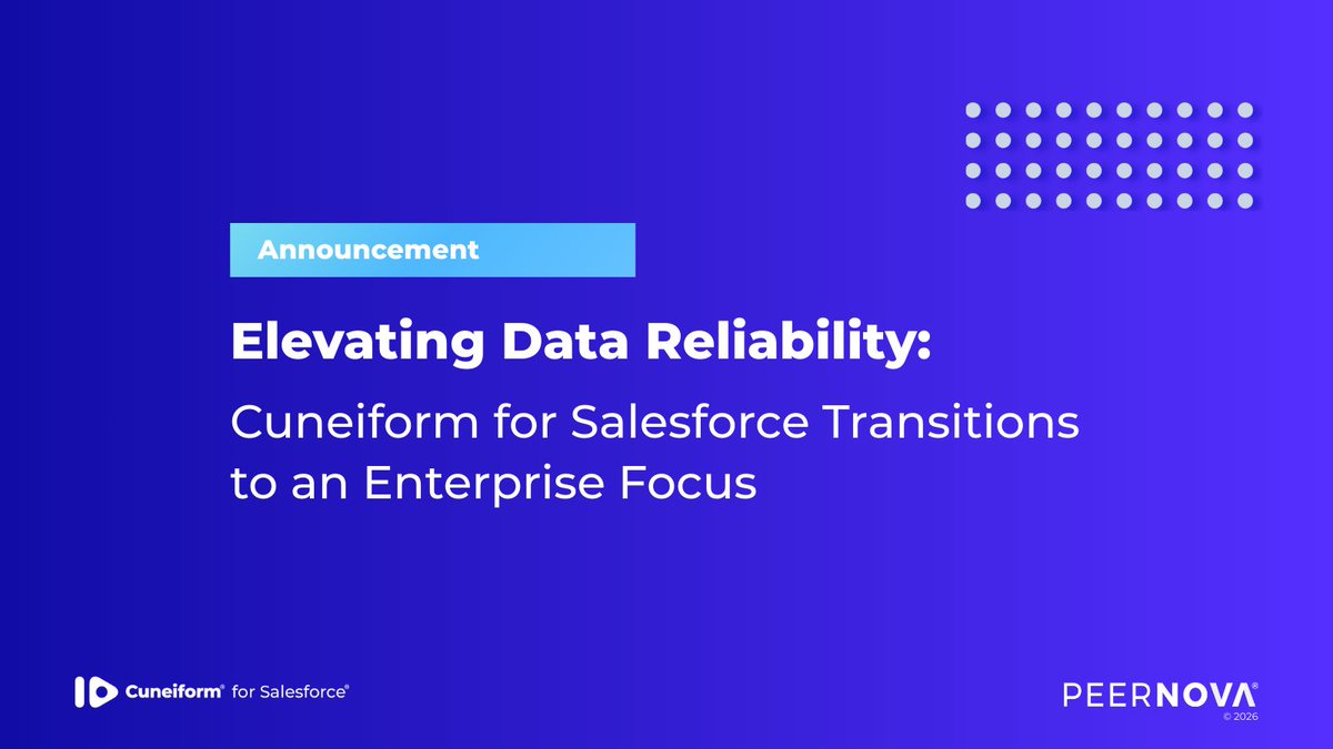 Peernovainc's tweet image. Cuneiform for #Salesforce is now 100% enterprise! Bridge the data-platform divide with #KYCD; compress discovery from weeks to hours and get #Agentfore &amp;amp; #AIReady tinyurl.com/yrmrnttd