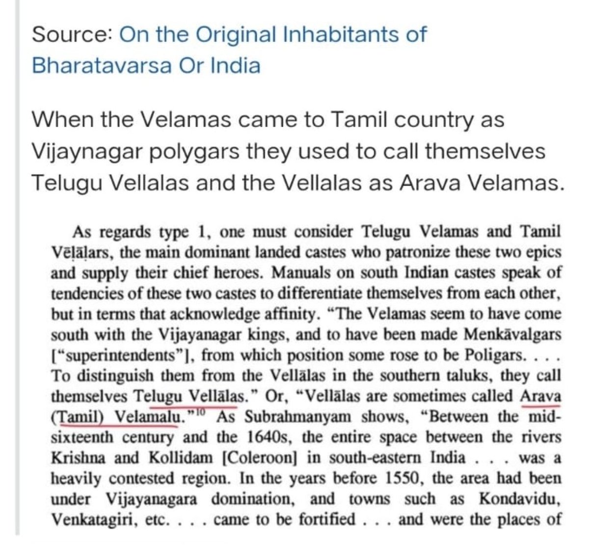 I didn't say this.
Velamas have said 

British period book