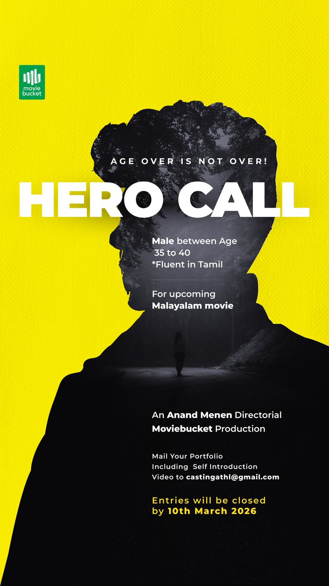 cinemapluz11's tweet image. Send your portfolio along with a self-introduction video to:
castingathl@gmail.com

⏳ Entries close on 10th March 2026

Tag someone who fits the role or share this with aspiring actors!

#CastingCall #MalayalamMovie  #AuditionAlert #Moviebucket #FilmCasting