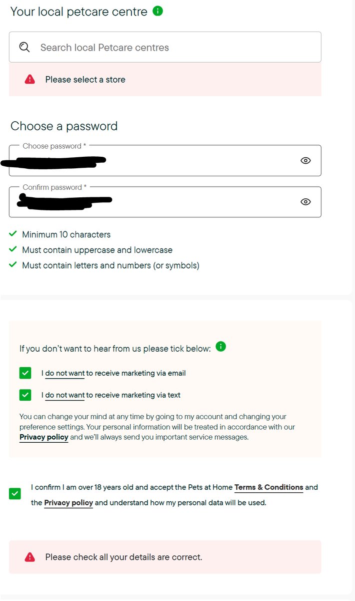AmandaHolding's tweet photo. @PetsatHome Hi, I'm trying to create an account and it won't let me put in my local petcare centre or even select a store https://t.co/fR5uUo29gG