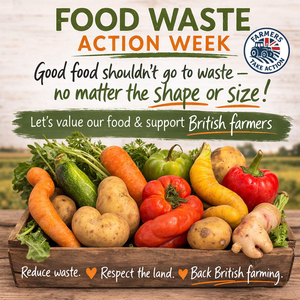 🥔 Food Waste Action Week 🥕 

Food waste isn’t just about what happens in our kitchens — it starts much earlier, often right on the farm.

Across the UK, around 10 million tonnes of food are wasted every year, and around 60% of that happens in our homes. 

Yet farmers are under