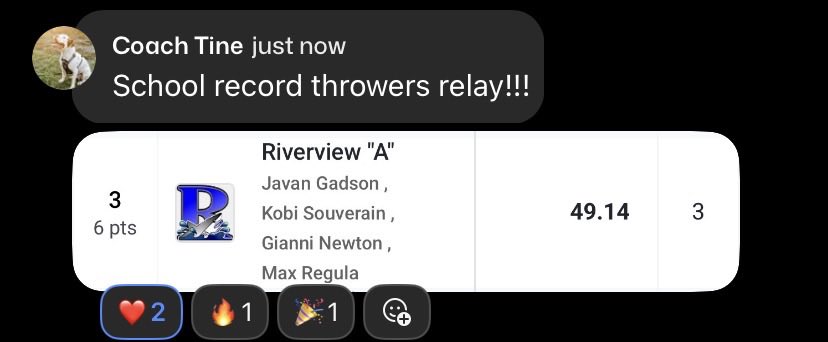 JavanGadson's tweet photo. I’m the anchor for a reason ⚓️. 
Came second in heat🏆
Broke our school record🏆🏆
Came in third overall 🏆🏆🏆 https://t.co/9RbnE5jtIr