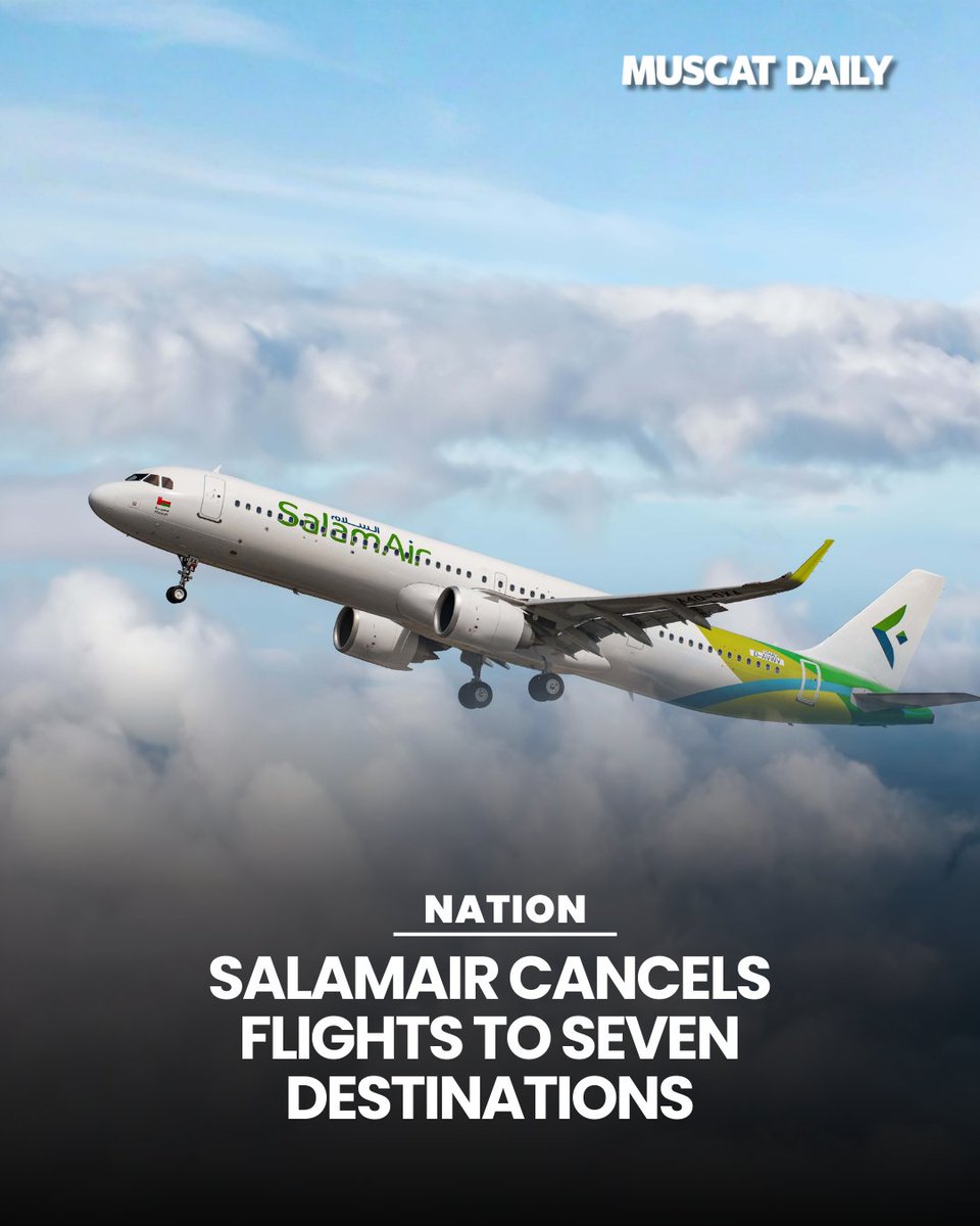muscat_daily's tweet image. SalamAir has suspended flights to Iraq, Iran, and Lebanon until March 28, and other regional routes until March 20. The airline cites airspace closures as the primary reason for these disruptions.
#SalamAir #TravelAlert #Oman