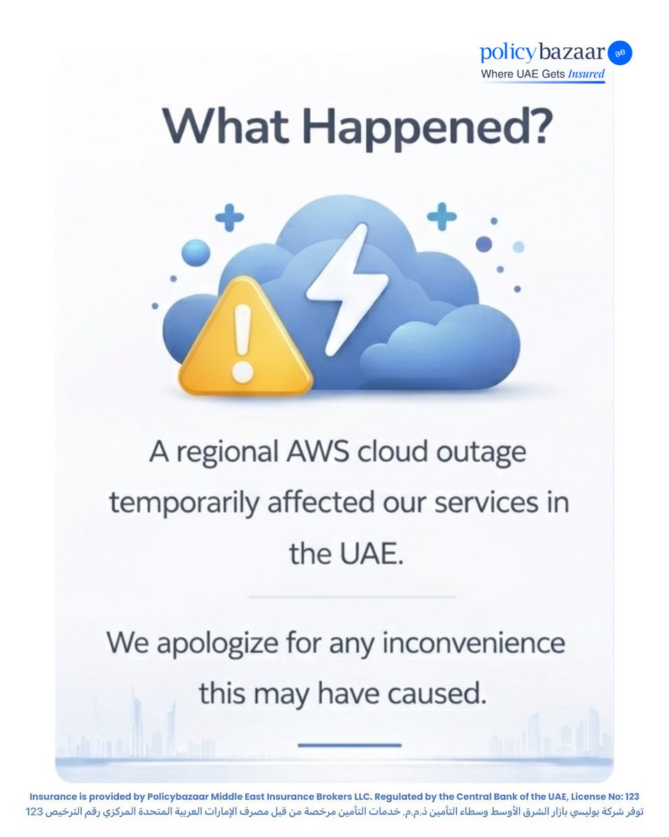 PolicybazaarUAE's tweet image. Our services are back and fully operational. We appreciate your patience and understanding while the issue was resolved, and we sincerely apologize for any inconvenience caused.

#PolicybazaarUAE