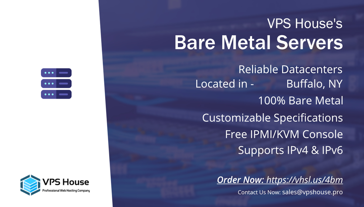 VPS_House's tweet image. #VPSHouse #Servers #Buffalo #New #York #IP #Transit #Datacenter #BareMetal #Linux #DedicatedServer #Colocation #BGP #Cluster #Subnet

Powered by multimillion-dollar infrastructure, VPS House’s Buffalo data center delivers the uptime, blazing-fast performance, and competitive