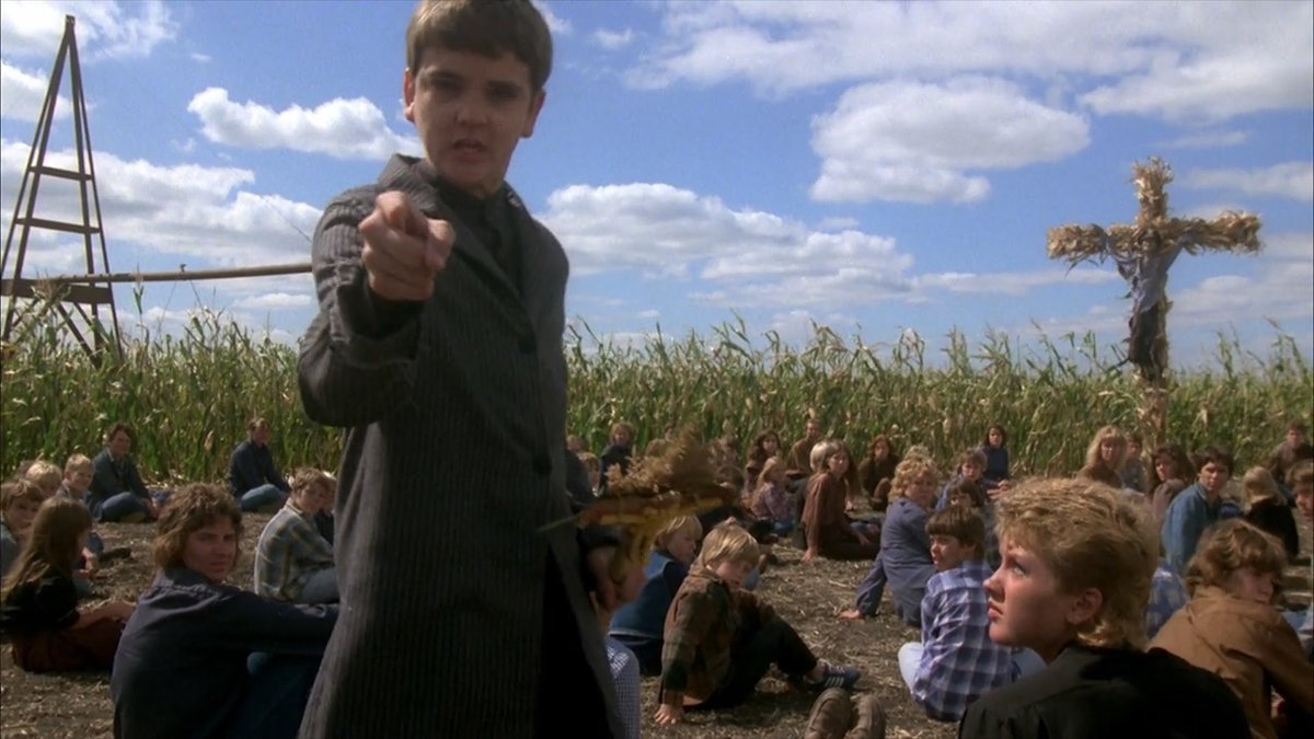 BDisgusting's tweet photo. He Who Walks...

CHILDREN OF THE CORN, the original movie adaptation of Stephen King's terror tale, was released in theaters on this day (March 9) in 1984.

That original movie spawned eight sequels, a TV remake in 2009, and a movie reboot in 2020.

... Behind the Rows. https://t.co/jXJgKTiJbM
